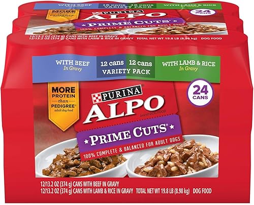 Purina Alpo Prime Cuts en salsa de comida húmeda para perros, paquete variado (13.2 oz, 24 ct.) - 2 cajas