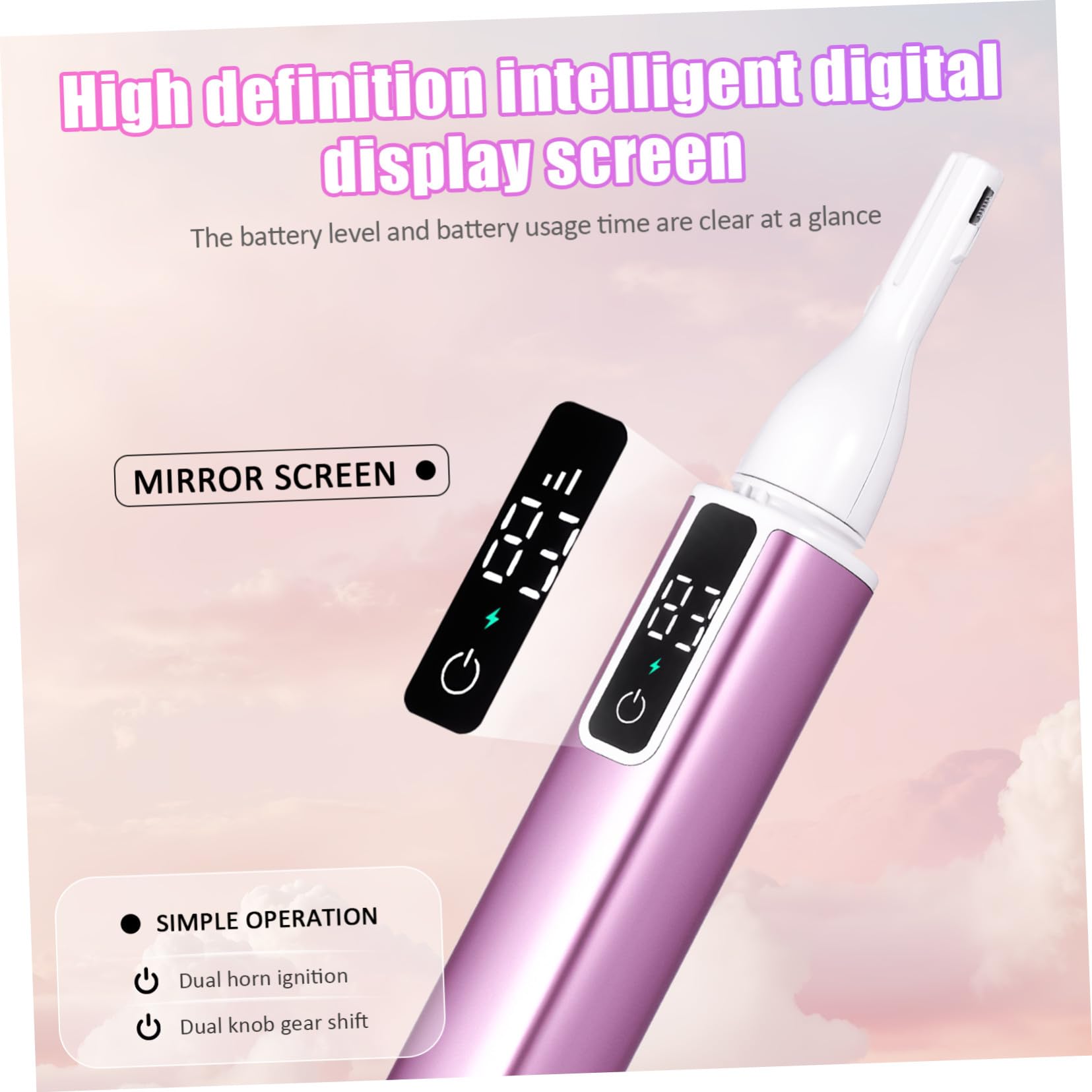 Mikinona Recortadora Eléctrica Multifuncional USB Recargable con Pantalla Digital para Cejas Nariz y Facial Motor Potente Ruido Kit de Afeitado para