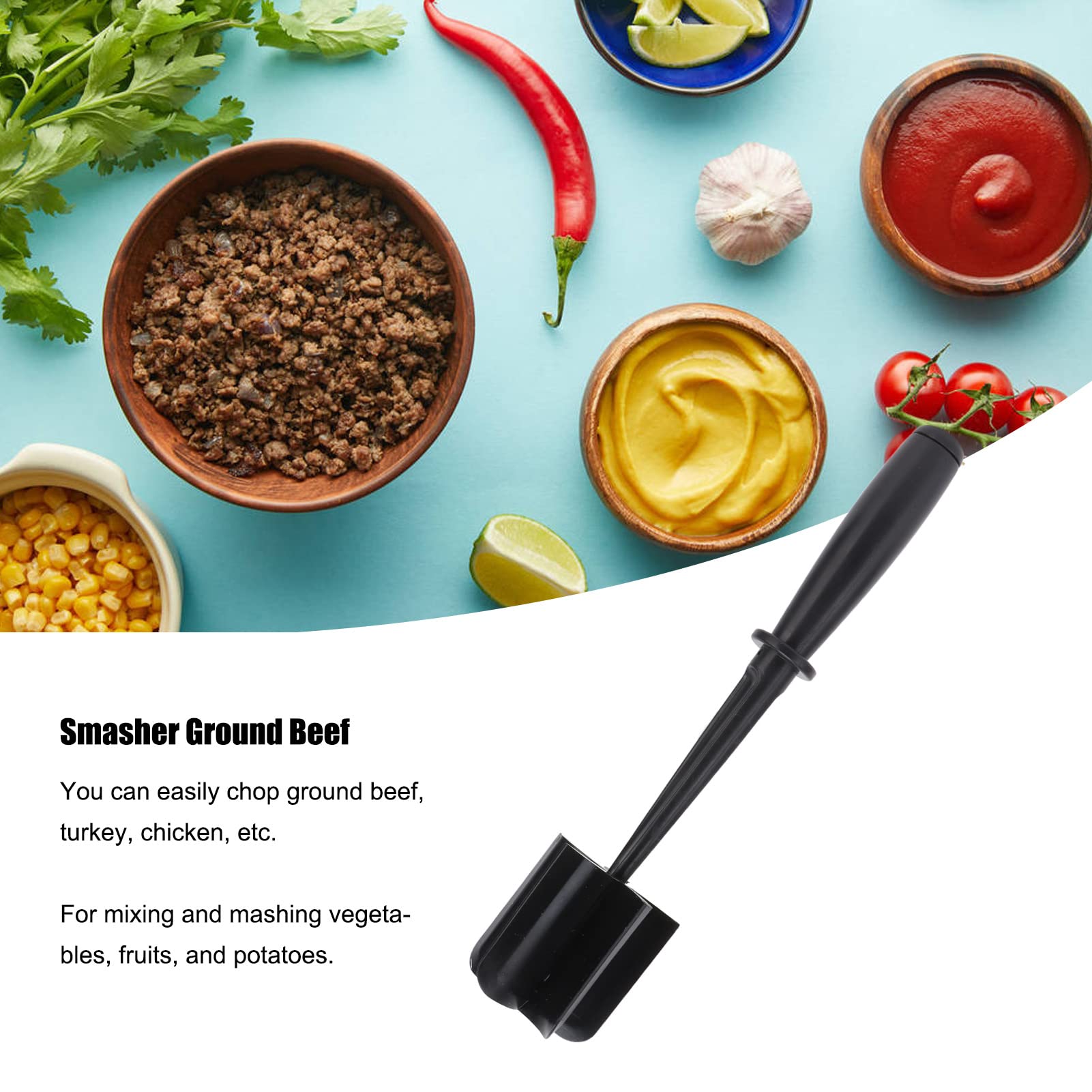 FLEXMAN Meat Chopper for Ground Beef, Ergonomic Meat Masher Ground Beef, Meat Chopper, Meat Masher for Quick Cooking Ground Beef, Turkey, Chicken, Hamburgers