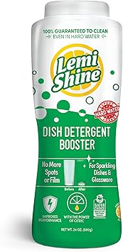Lemi Shine Dish Detergent Booster, Hard Water Stain Remover, Multi-Use Citric Acid Cleaner 24 oz Container, 1 Bottle