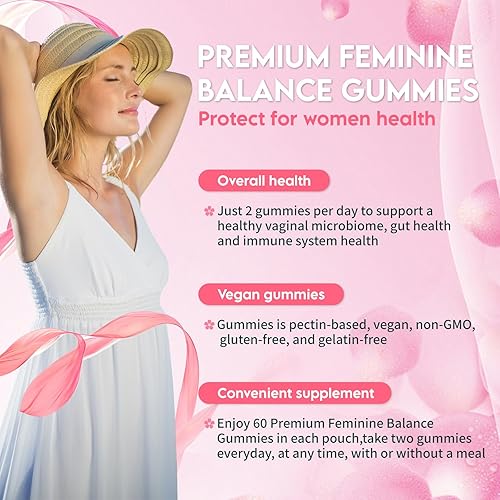 Miniatura 6 de Airboy Gomitas probióticas vaginales para mujeres, gomitas de piña para mujeres con pH equilibrado, equilibrio de levadura y apoyo a la flora - 60