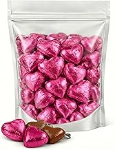 GRO VITS - 30 x Pink Chocolate Hearts Foil Wrapped Chocolates, Pink Foil 30 Pack Chocolates, Sweet Treats For Mothers Day Gifts Valentine’s Day, Weddings, Parties, Anniversary, Gift Bags & Gifting