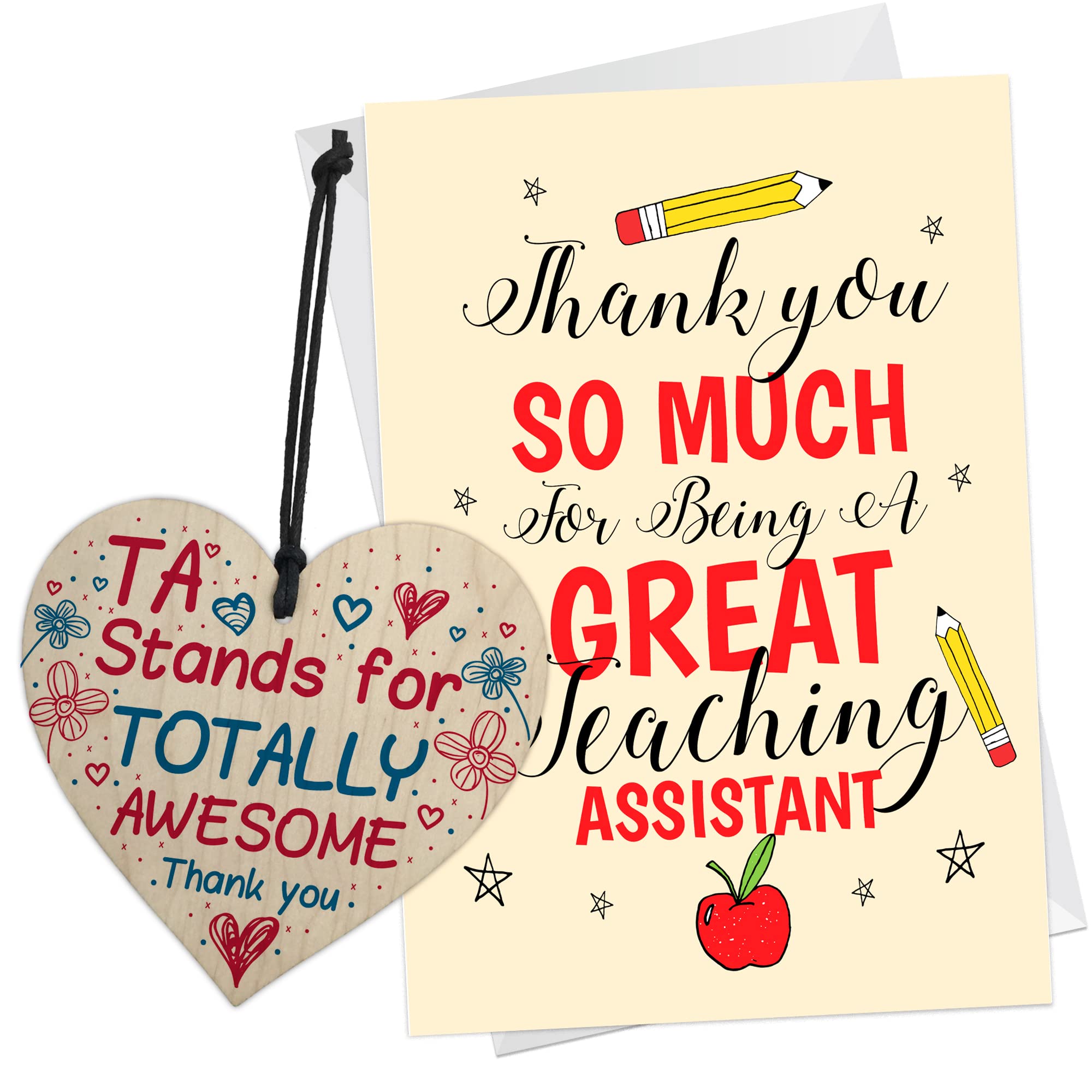 RED OCEAN Thank You Gift For Great Teaching Assistant TA Leaving School Nursery Card For TA Teacher Teaching Assistant Thank You Card