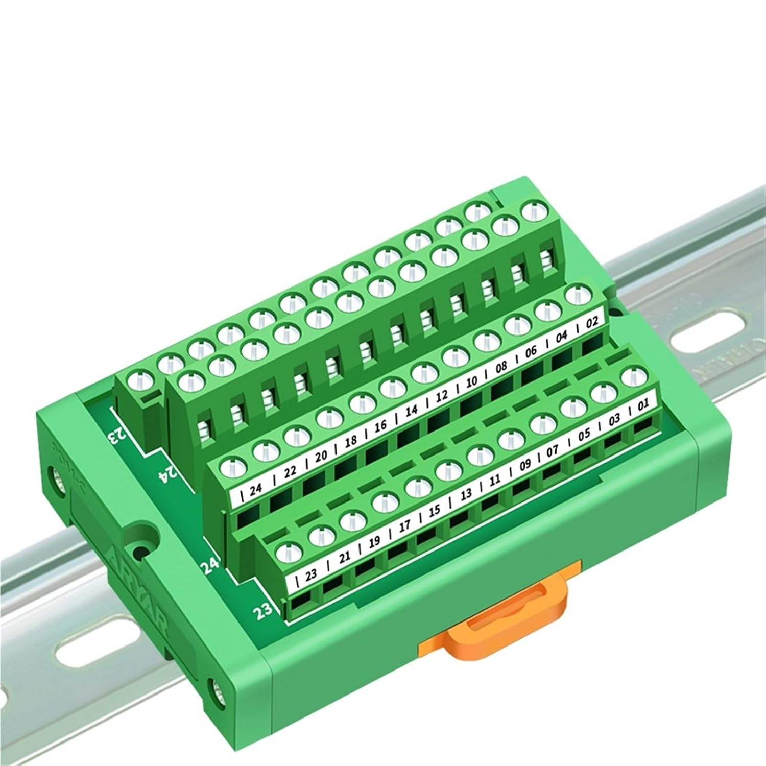 24 to 24 Channels DIN Rail Mount Power Supply Distribution Terminal Blocks Splitter Board Power Distribution Module