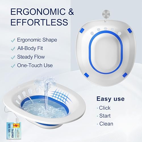 Miniatura 6 de Baño de Asiento Eléctrico para Inodoro, para Hemorroides y Cuidado Posparto - Asiento de Vapor Yoni - Remojo Perineal, Plegable, Asiento Amplio,