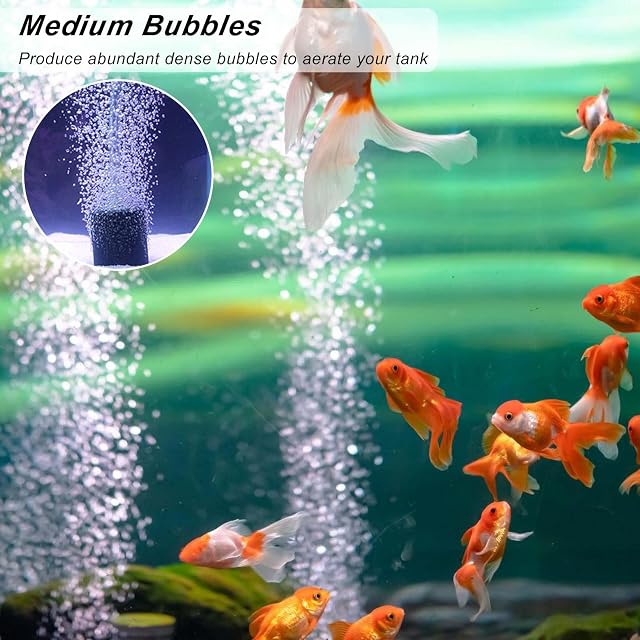 Foto 4 de 7 de Piedra de aire para acuario, 2 unidades de 10 cm, difusor de burbujas grandes Airstones, manguera de 4 mm/6 mm
