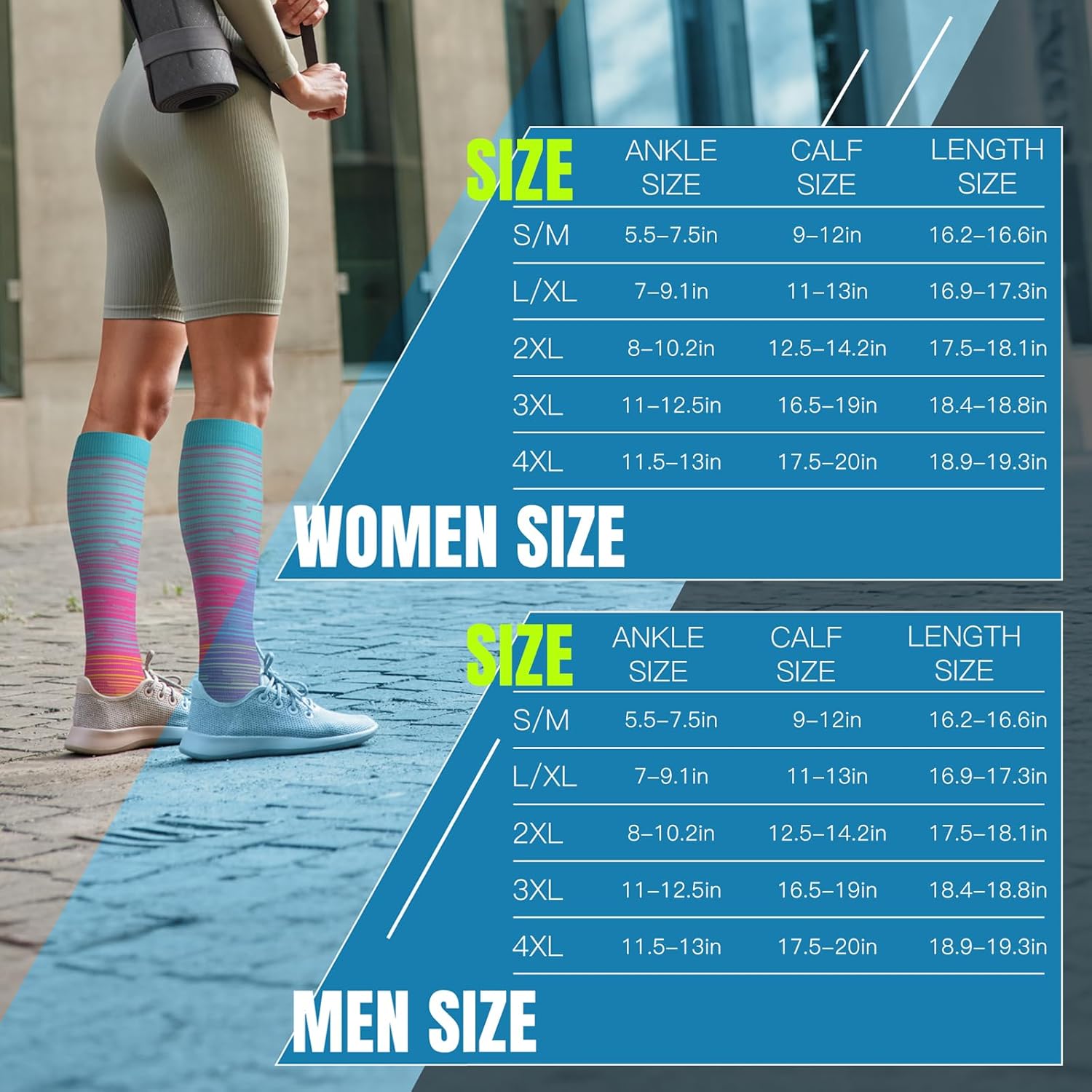 Open Toe Compression Socks Women & Men-3 Pairs 20-30 mmHg Knee High Stockings for Circulation Support - Image 5