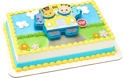 DECOPAC DecoSet CoComelon listo para la aventura! Decoración para tartas de 4 piezas con rompecabezas JoJo, gatitos, Wally y Ello (27978)