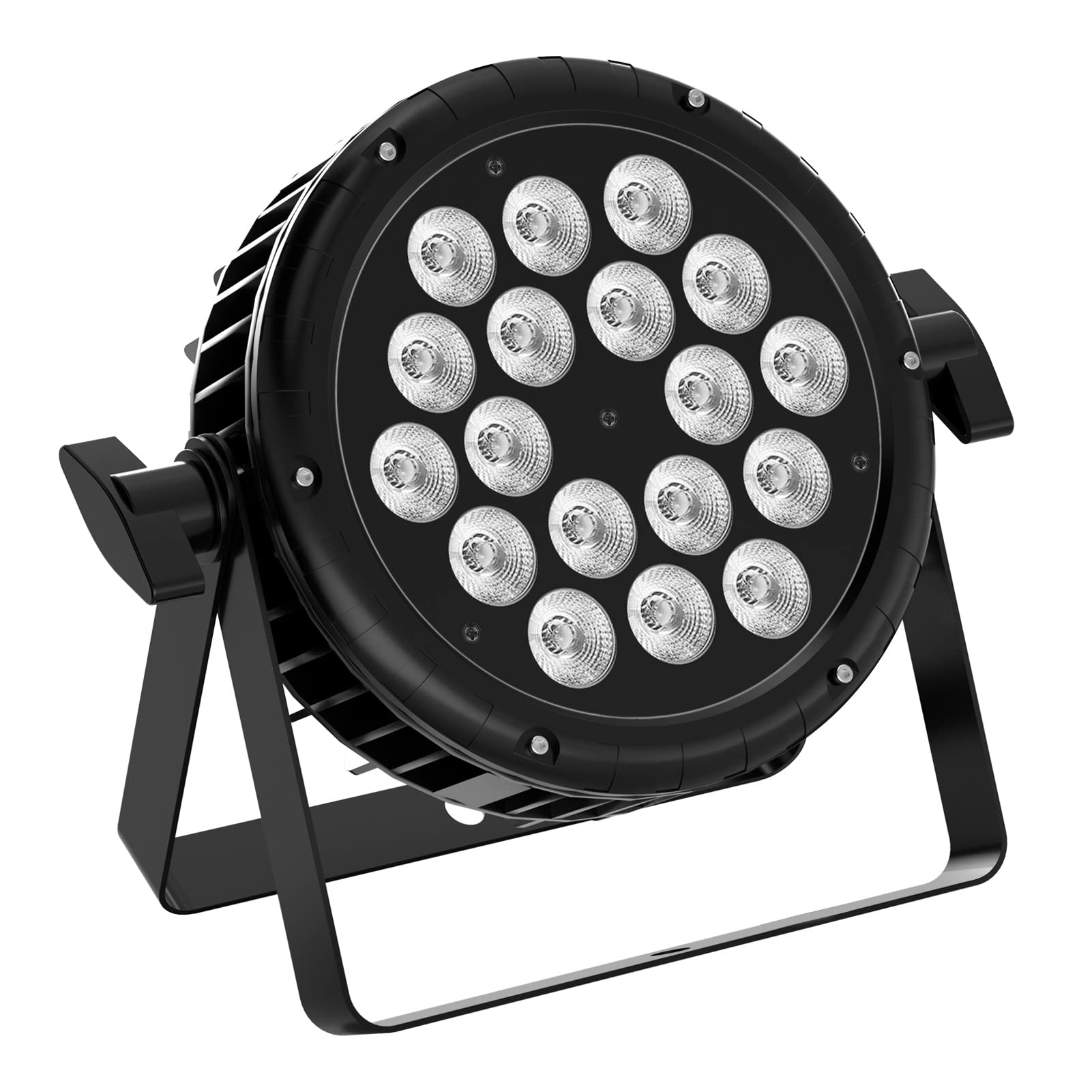 U`King RGBW 180W Exterieur Par LED IP65 Etanche, 18 LED Lampe de Scene avec Câble Imperméable, Projecteur de Scene pour Mariage Fête Éclairage de scène Disco Jardin Saison des Pluies
