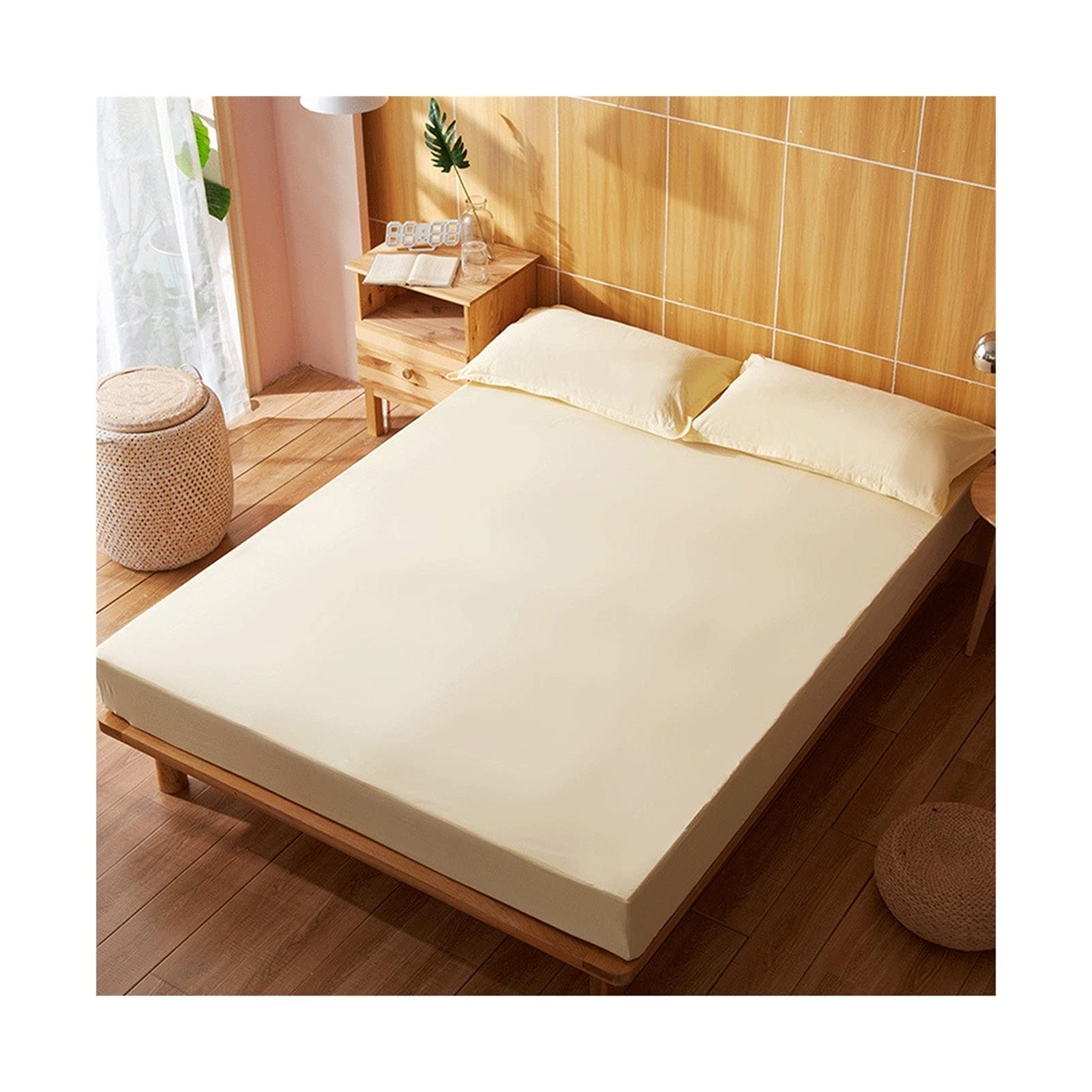 PAHION Prześcieradło 100% Bawełna Wodoodporna Głęboka Kieszeń 30cm TPU Ochraniacz Elastyczny Materac Dla Twin Full Queen King Single Double 1 Sztuka Premium Miękki Oddychający Łatwy W Pielęgnacji