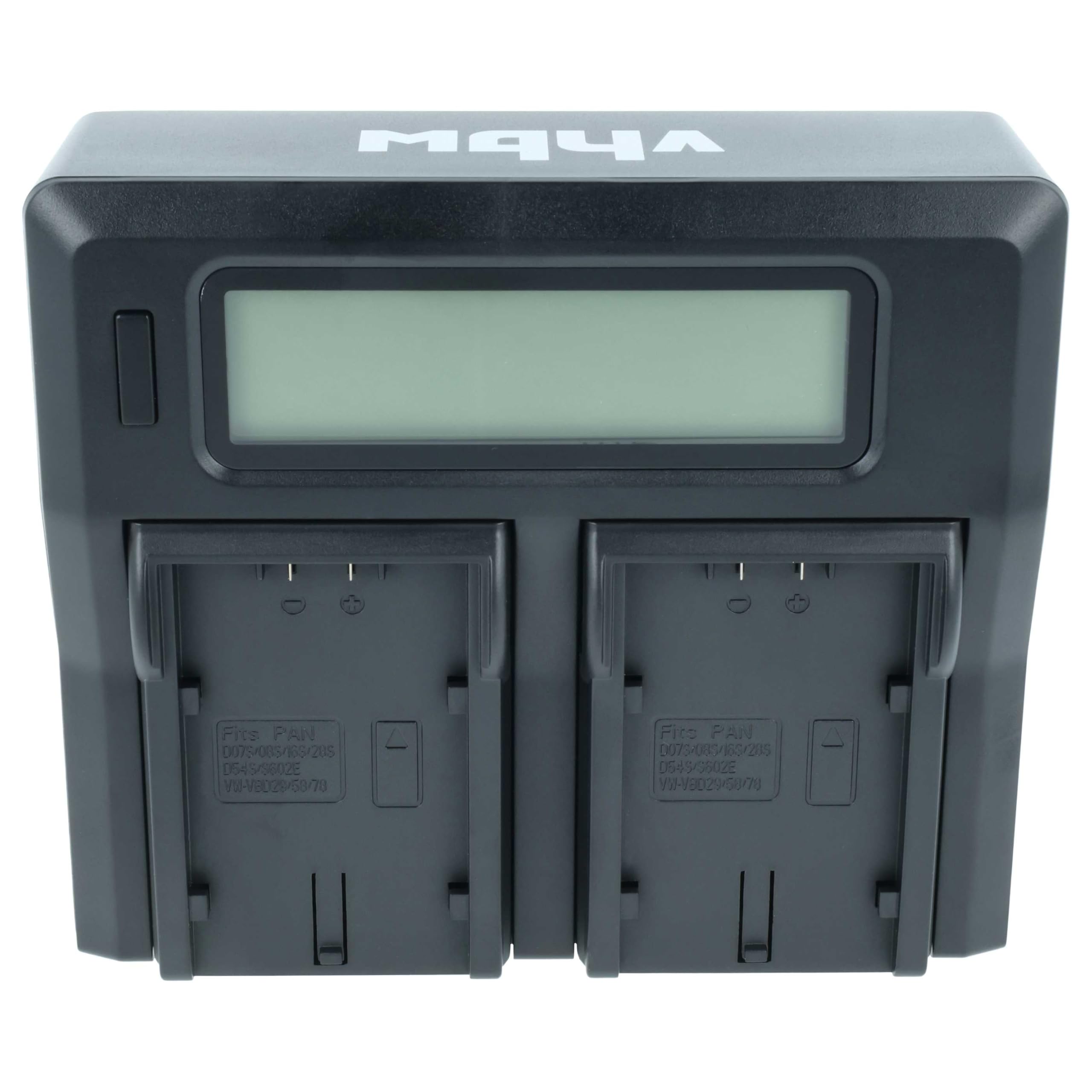 vhbw Cargador Dual Compatible con Panasonic AJ-PX270, AJ-PX270EJ, AJ-PX298MC batería de cámara - Soporte con Pantalla