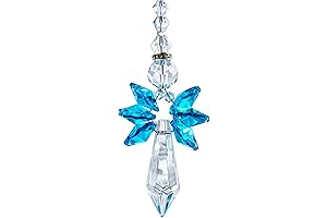 Breathtaking Blue Crystal Angel Suncatcher: Shimmering Heavenly Guardian