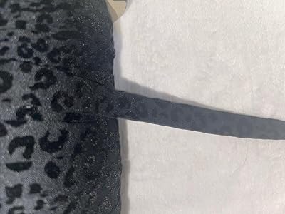 10 Yards Black On Black Flocked Cheetah Non Stretch Sewing Trim 1/2