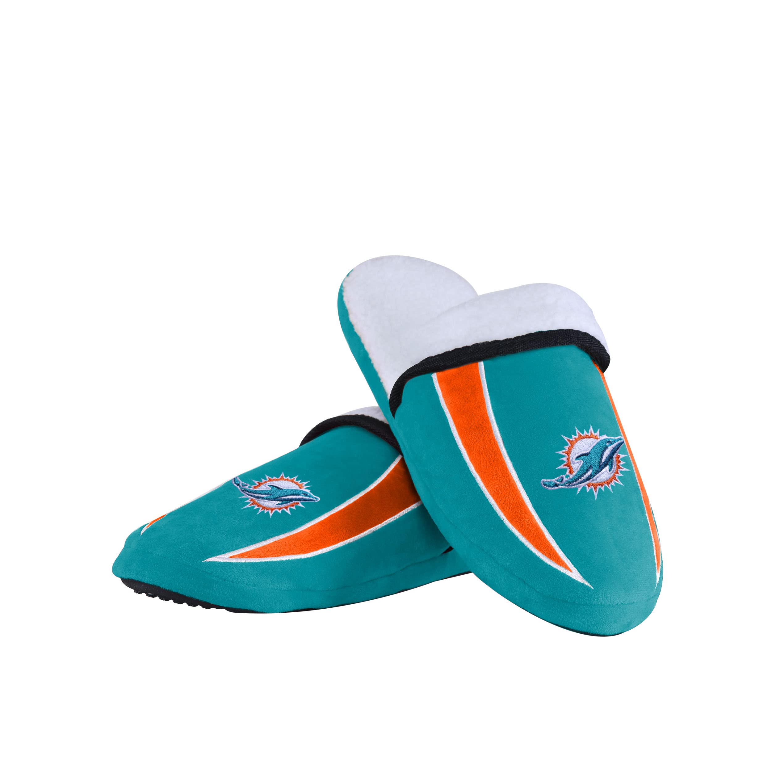 FOCO Miami Dolphins NFL Mens Sherpa Slide Slippers - L