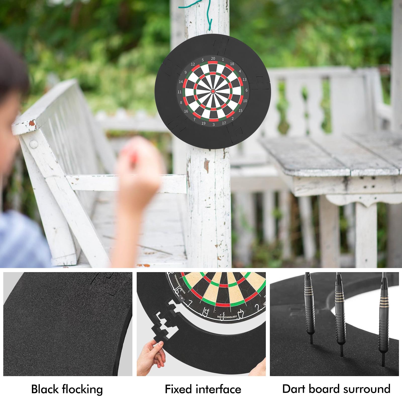 Bersaglio surround per protezione freccette, diametro 72 cm, per bersaglio da 45 cm, protezione da parete, anello di protezione da parete