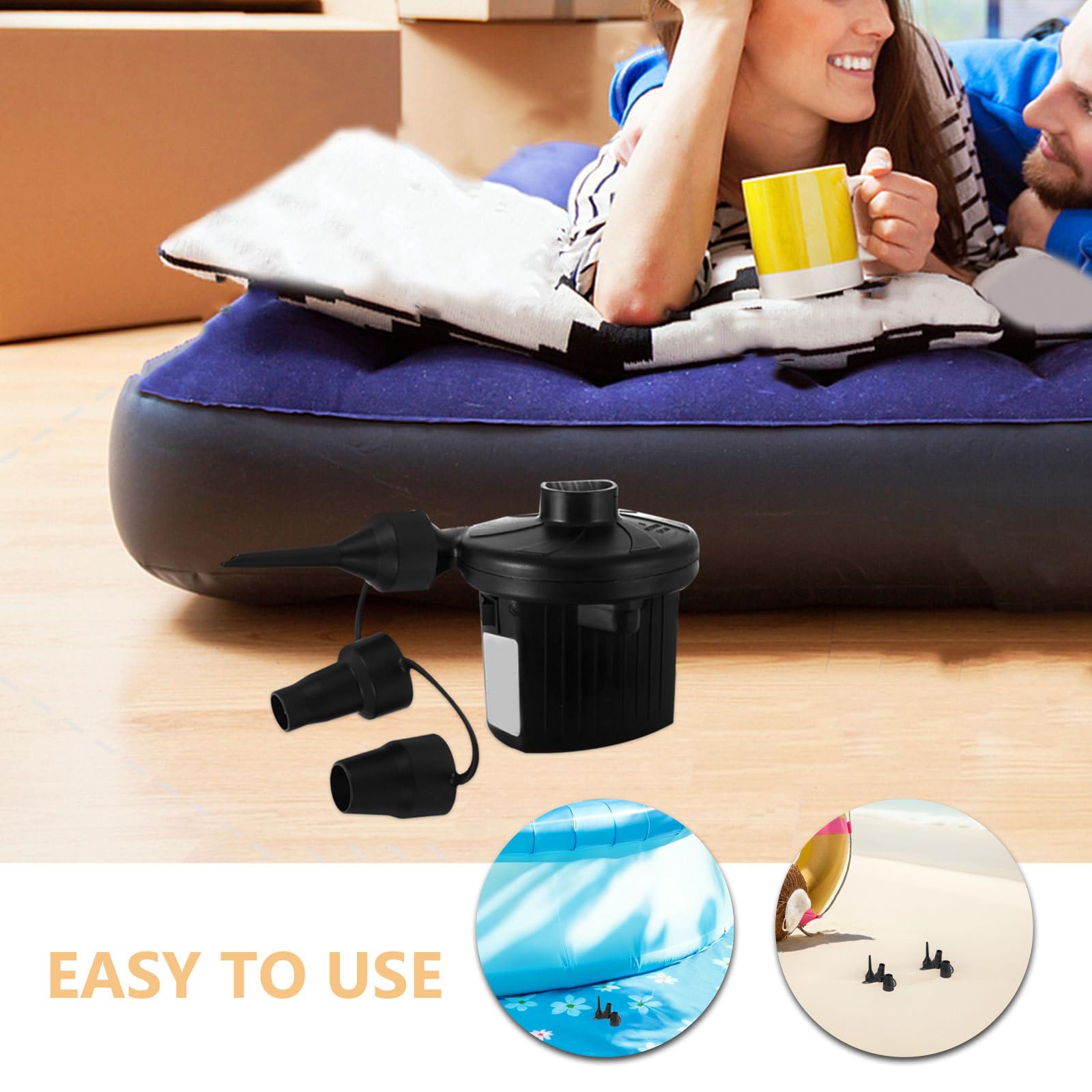 VANZACK 16 Stück Luftpumpen-Düsen Ersatz: Aufblasbare Pumpenadapter aus Kunststoff für Luftmatratze, Bett, Sofa, Pool – Düsenersatz für Campingpartys