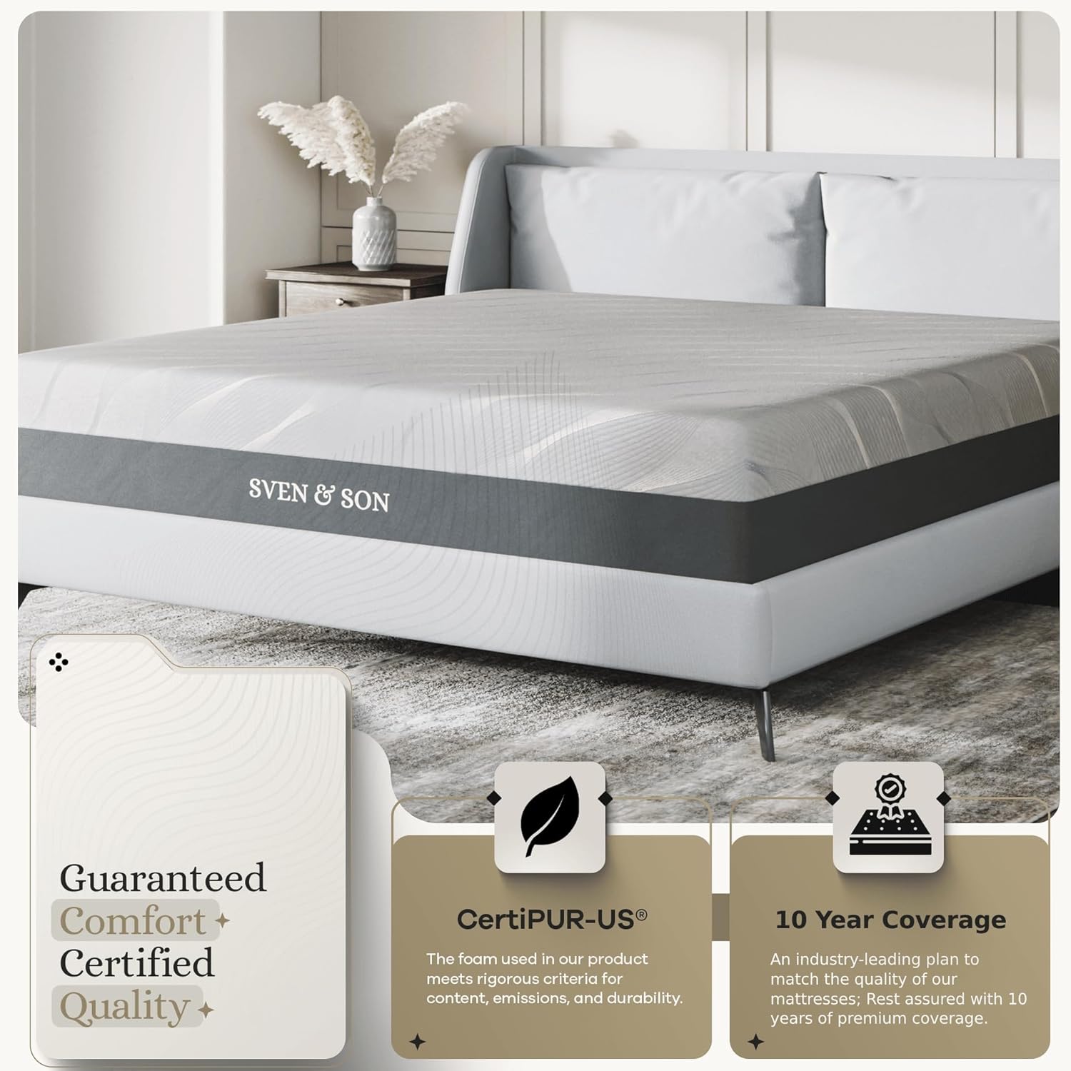 King 14" Hybrid Gel Memory Foam Mattress with Bamboo Cover