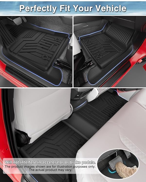 Mixsuper Floor Mats Fit for BMW X5 2019-2026 (Only for 5 Passenger, Not for 7 Seat), TPE All Weather Floor Liners 1st & 2nd Row Mat Set Accessories Durable Black by Mixsuper Liner - Used condition - Image 3