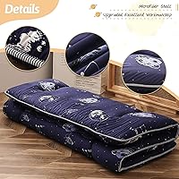 Vista 41 de Colchón futón japonés de piso gris constelación, de piso tatami, portátil, para acampar, para niños, sofá cama plegable enrollable con protector