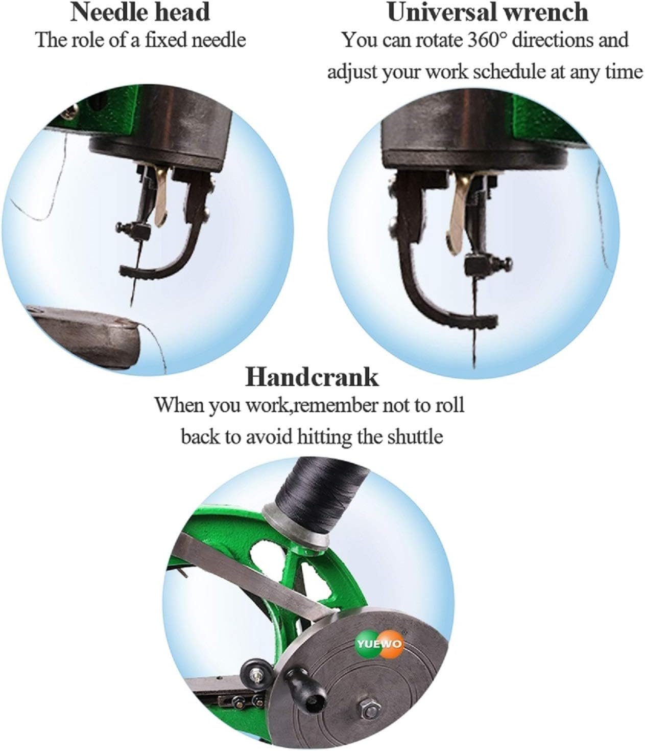 YUEWO DIY Cobbler Sewing Machine Shoe Repair Manual Shoes-Mending Machine Cotton Nylon Line Leather Stitcher Machine (Green)