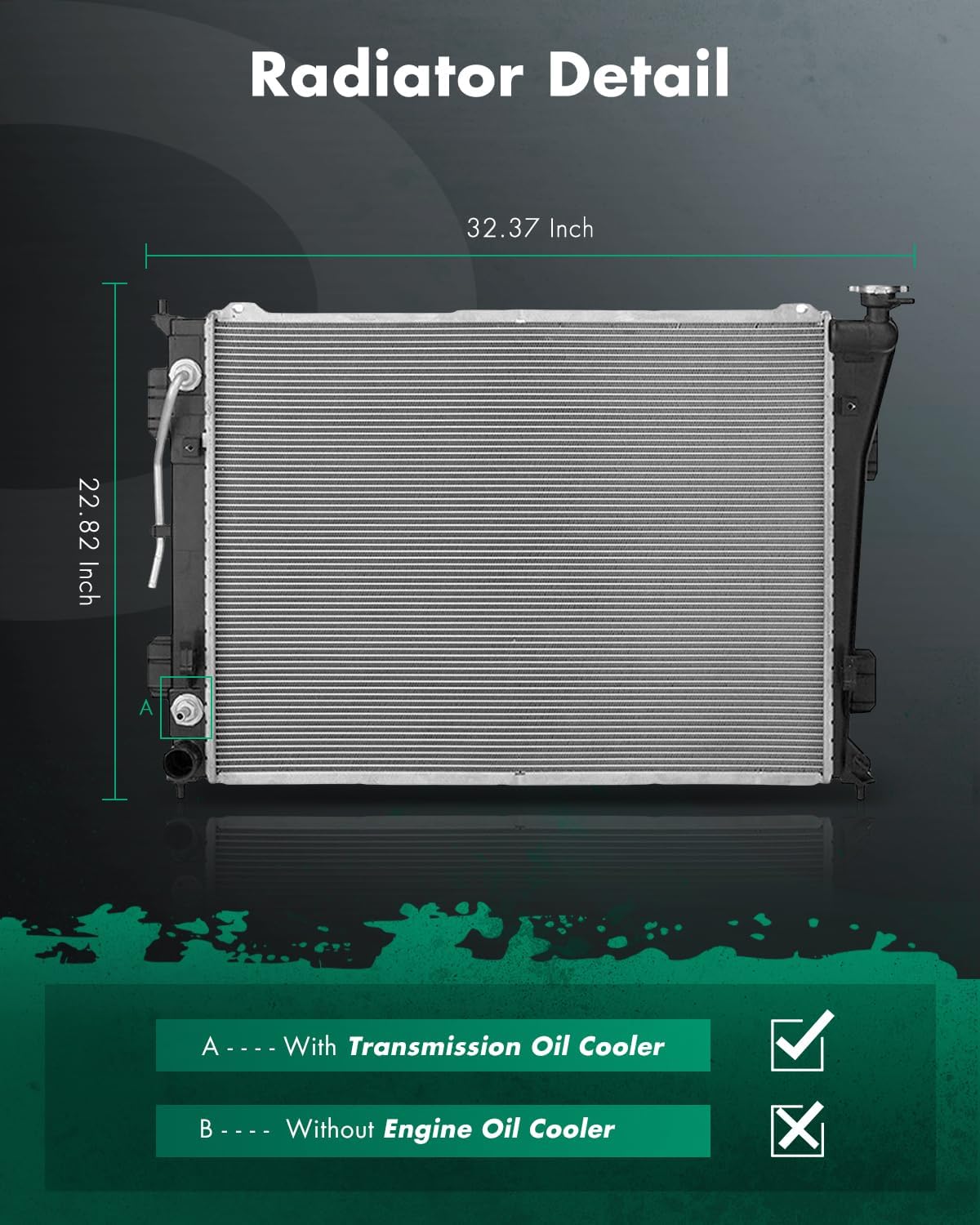 SCITOO Engine Cooling Radiator Compatible with 2011-2014 for Hyundai for Sonata 2.4L 2011-2015 for Kia for Optima 2.4L 2012-2017 for Hyundai for Azera 3.3L Replace#13191
