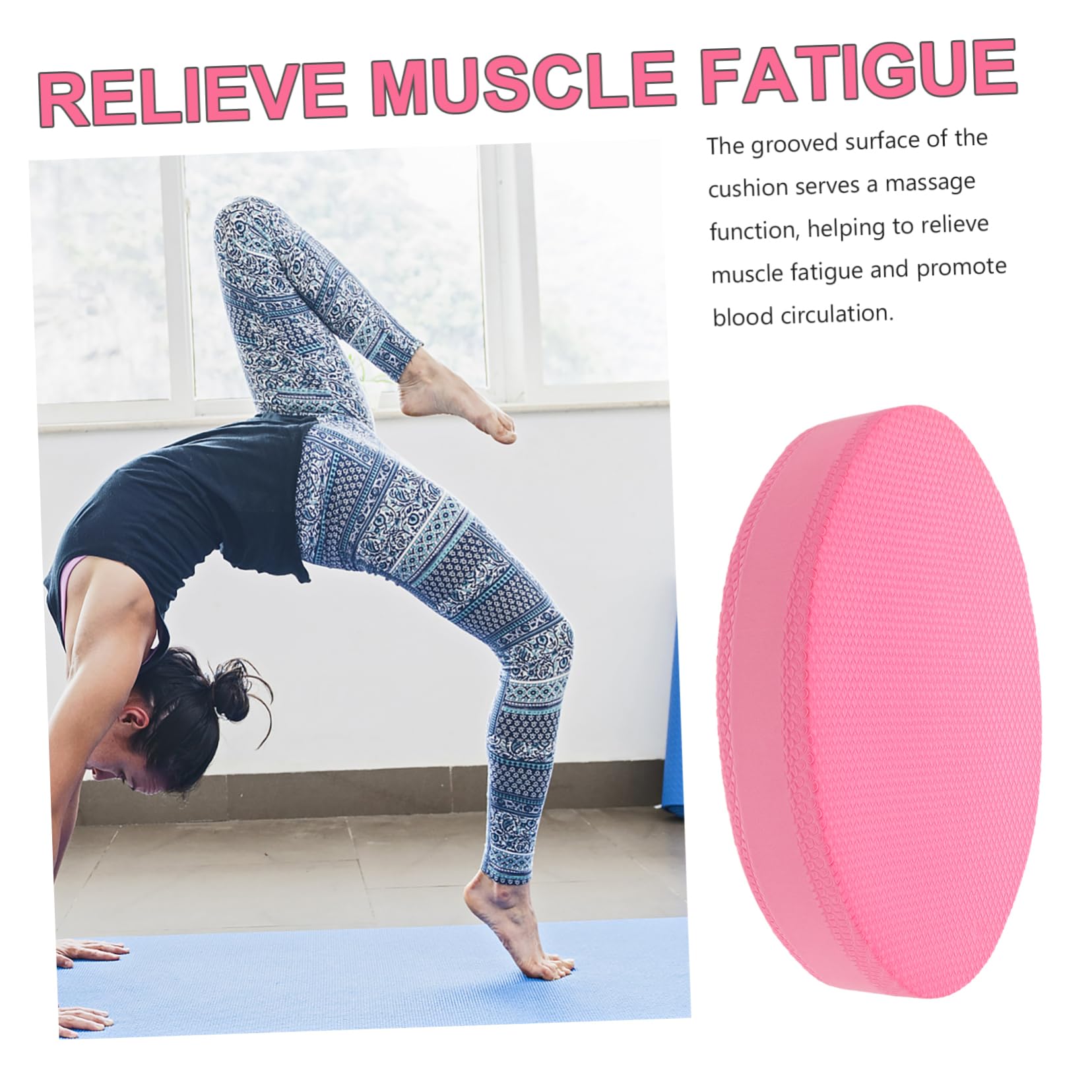 Yardwe Yoga Balance Pad Gymnastik Übungs-kniekissen Yoga-Pads Breite Yogamatte Yoga-massagematte Fitnessstudio Zu Hause Yoga-Kissen Yoga-matten Dicke Trainingsmatte TPE Rosa