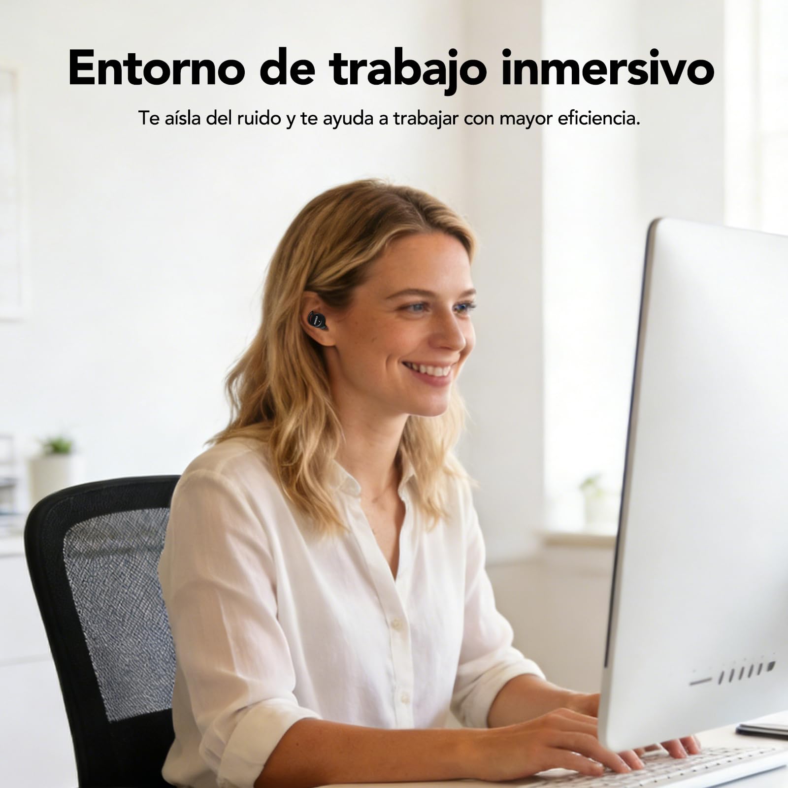 MINISO MS217 Auriculares para Dormir, Auriculares Traductor en Tiempo Real | 165 idiomas con APP, Cancelación de Ruido, Bluetooth 6.0 & 48h Autonomía, Almohadillas Suaves para Viajes, Trabajo y Dormir