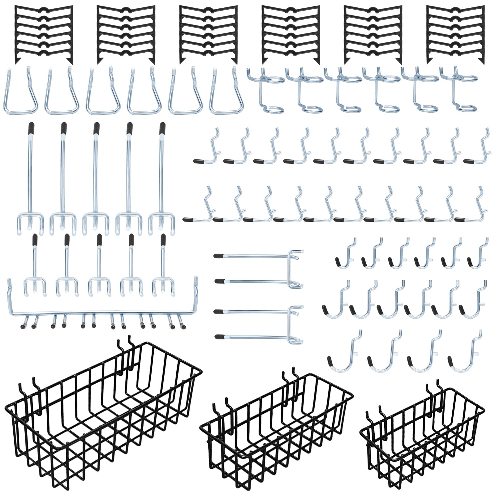 Daanxw Lot De 188 Crochets Pour Panneau Perforé, Crochets Disponibles Pour Panneaux Perforés De 6,35 Mm Et 6,35 Mm, Crochets En Métal Pour Organiser Et Classer (rouge