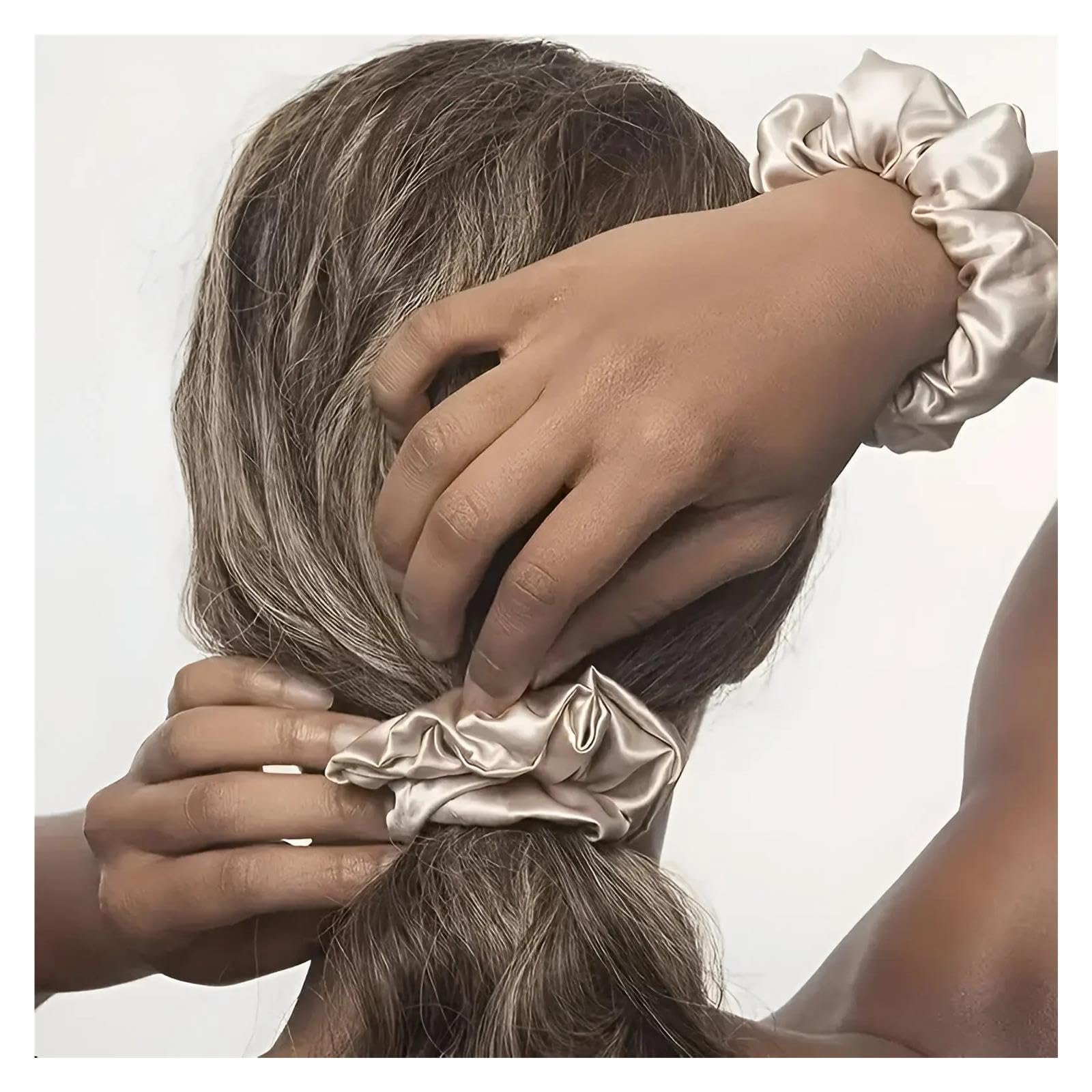 40 piezas Gomas for el cabello de seda imitación satinada