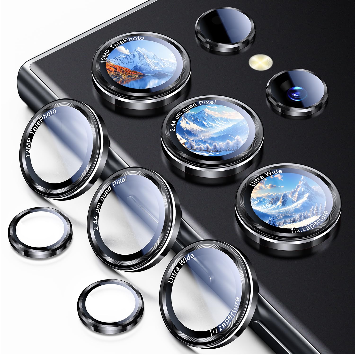 Uyiton for Samsung Galaxy S24 Ultra Camera Lens Protector, Unique Design