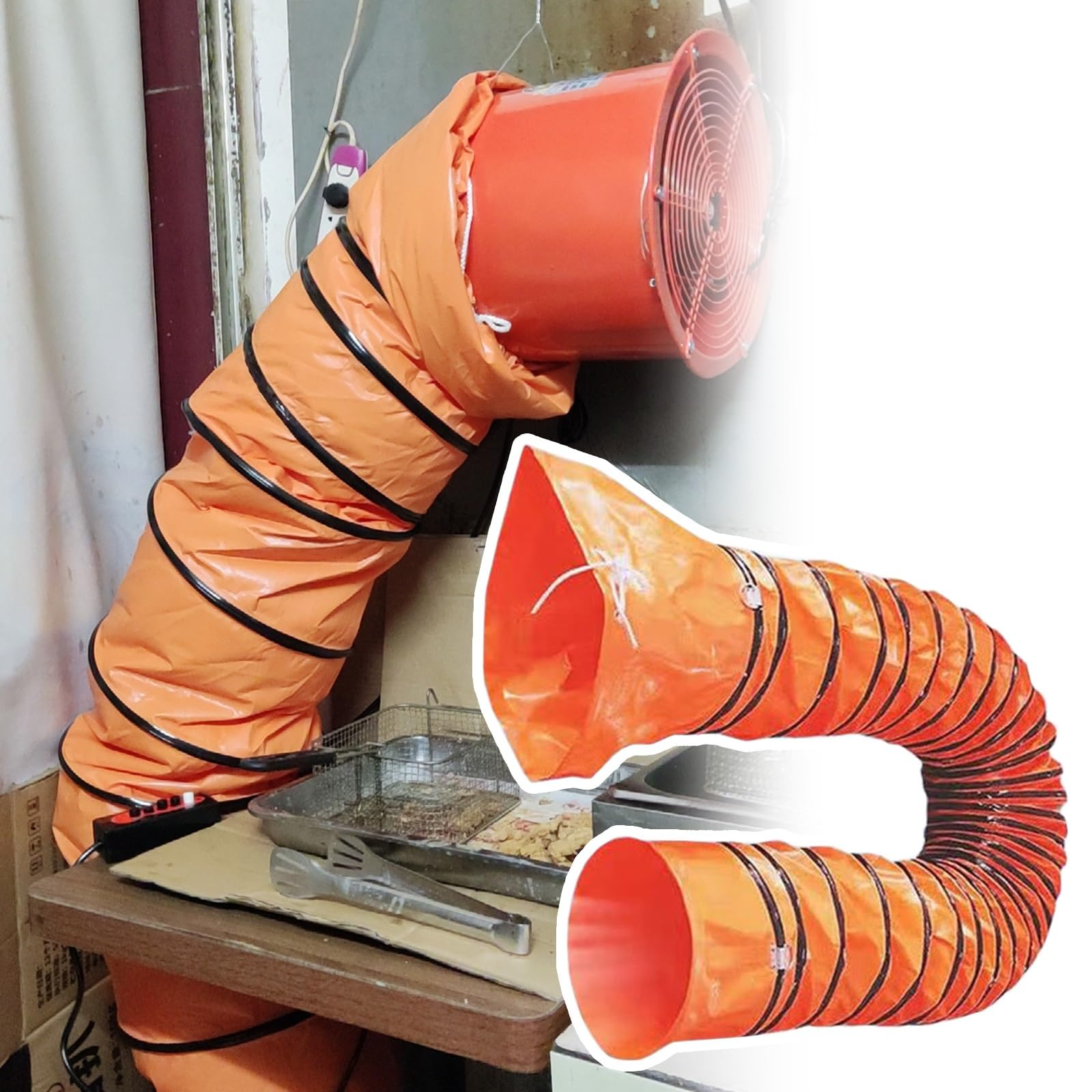 Tubo Flexible Manguera Flexible para Conducto De Ventilación De PVC, para Aire Acondicionado, Baño Y Cocina, 150 200 250 300 350 400 450 500 600 700 800 MM(Dia 50cm,L 5.0m)