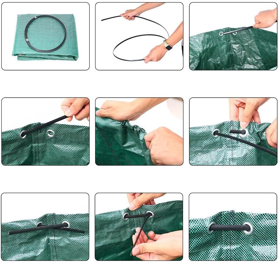 Garden Waste Bags Heavy Duty Yard Waste Bags – Collapsible Reusable Garden Bags for Leaf Collection & Lawn Debris – Large Outdoor Storage Container for Backyard Cleanup (Green)