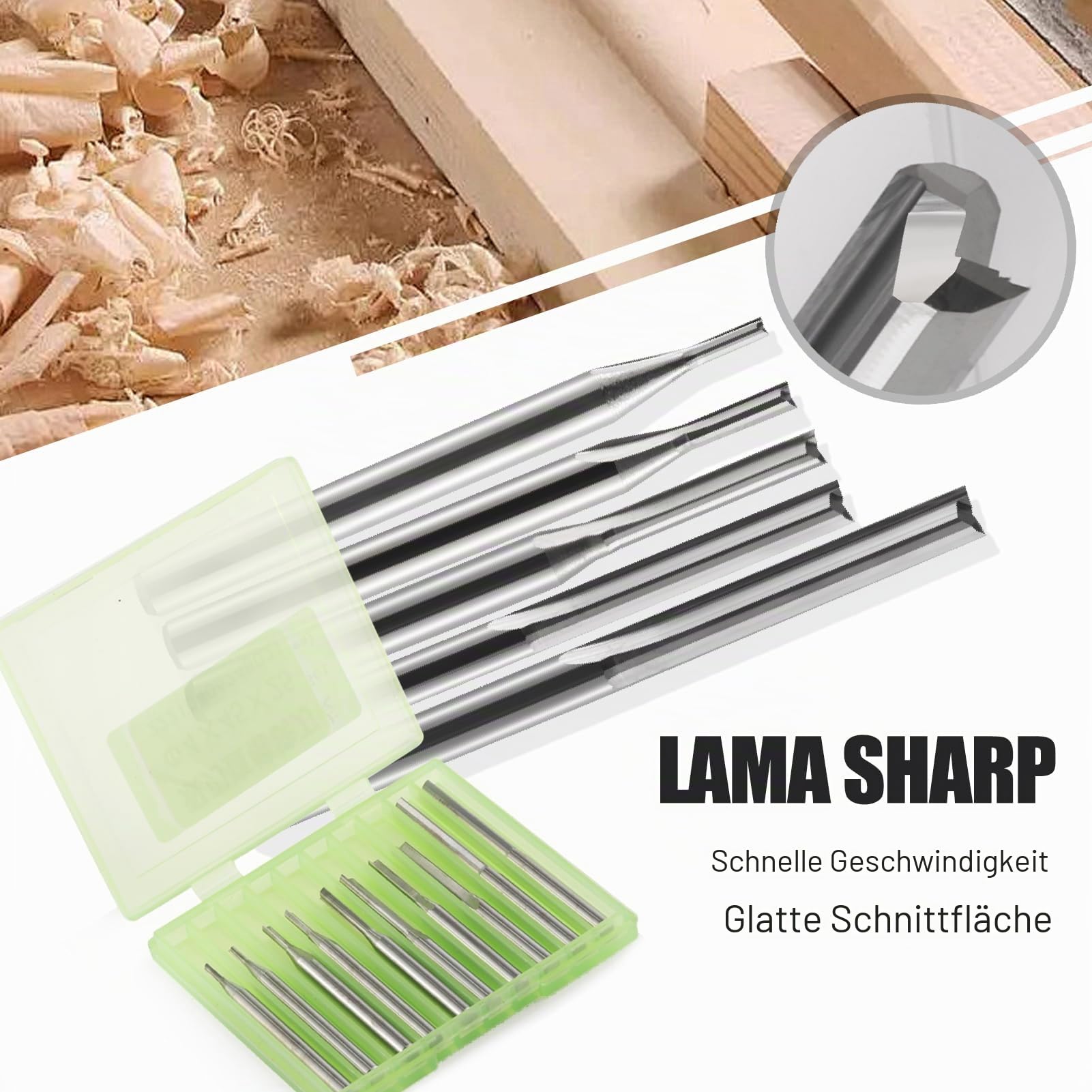 1/8 Zoll Schaft 2 Rillen gerader Schlitz Fräser Bits Set Schneidkante Durchmesser (1 mm 1,5 mm 2,0 mm 2,5 mm 3,175 mm je 2 Stück) Fräser für MDF, PVC, Acryl, Spanplatten, Holz