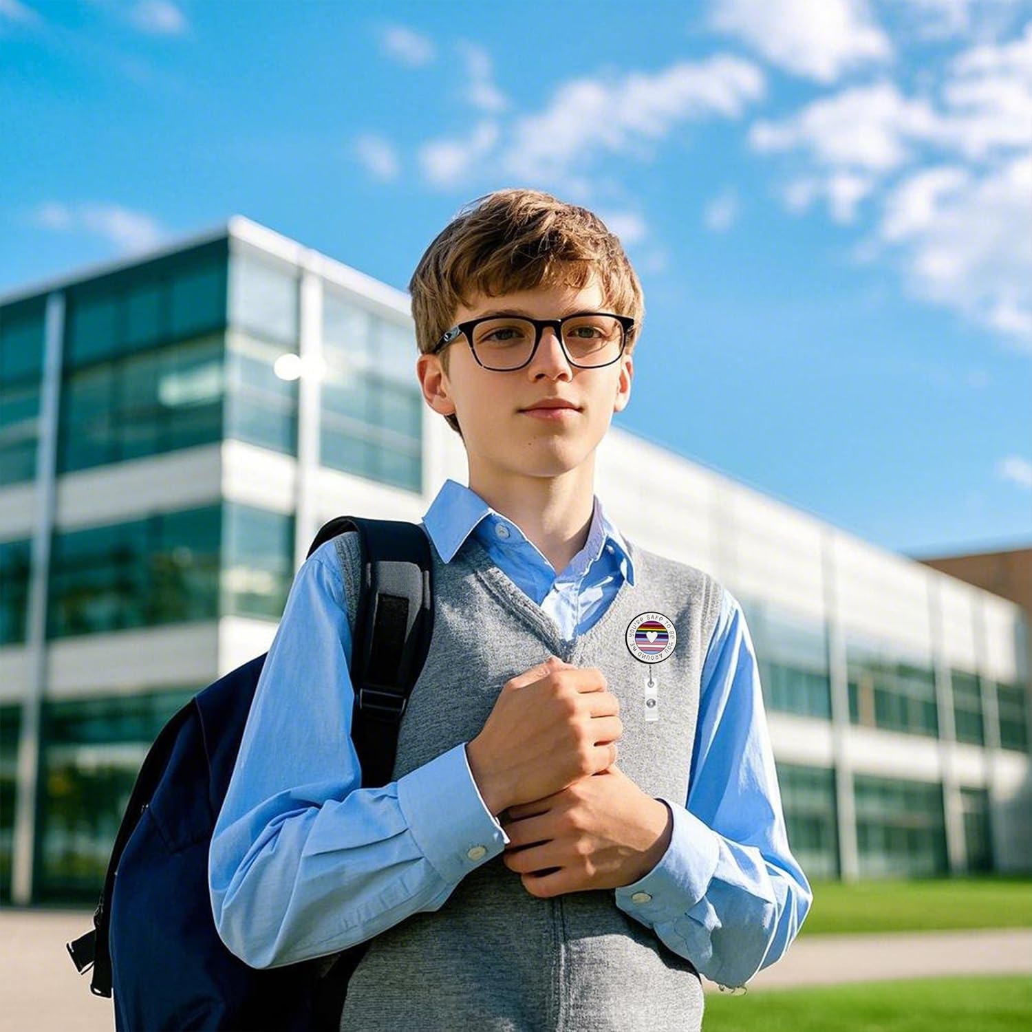 LGBTQ Badge Reel,Rainbow Heart Acrylic Badge for ID Card Badge,Telescoping Retractable Badge Holder Alligator Clip Accessories for Nurse,Medical Worker,Nursing Student,Teacher - Image 8