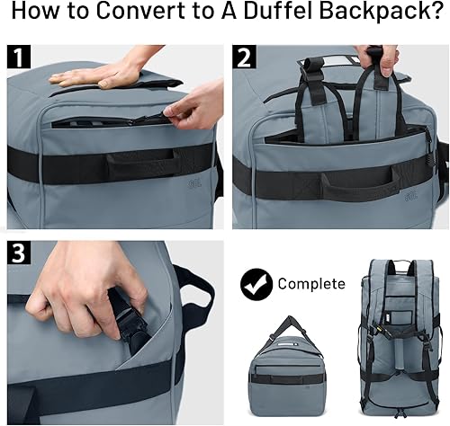 Miniatura 2 de MIER Mochila resistente al agua, bolsa de lona convertible resistente con correas de mochila para gimnasio, deportes, viajes, senderismo