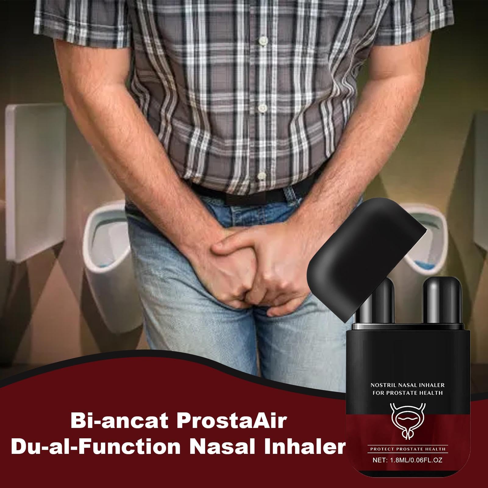 Inhalator do nosa dla zdrowia prostaty, dwufunkcyjny drążek do nosa, 1,8 ml aromaterapeutyczny, mały inhalator czyszczący dla dobrego samopoczucia mężczyzn, idealny do opieki zdrowotnej taty