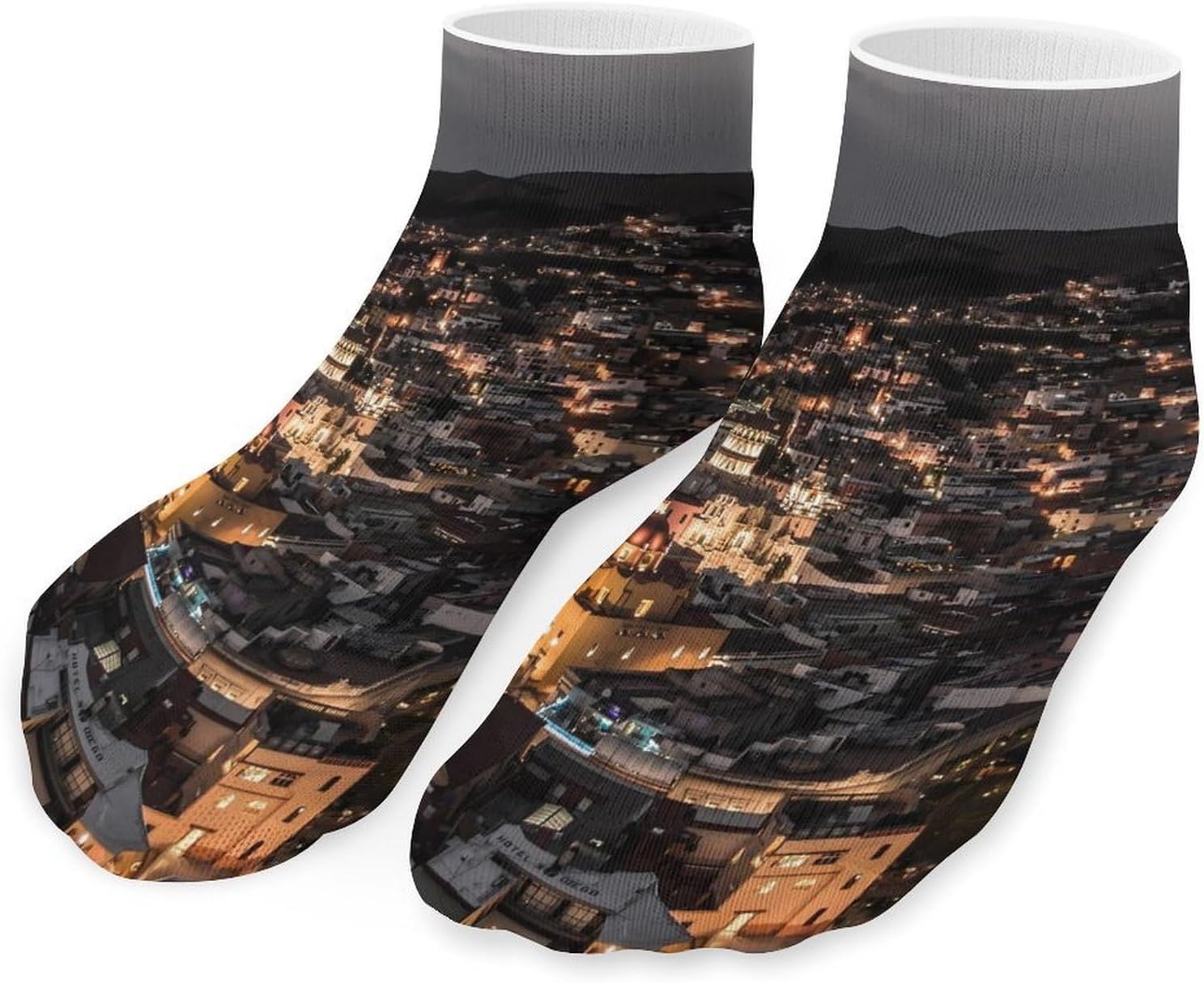 Mexico Guanajuato Architecture No Show Ankle Socks Low Cut Non Slip Flat Boat Line 5 Pairs Set