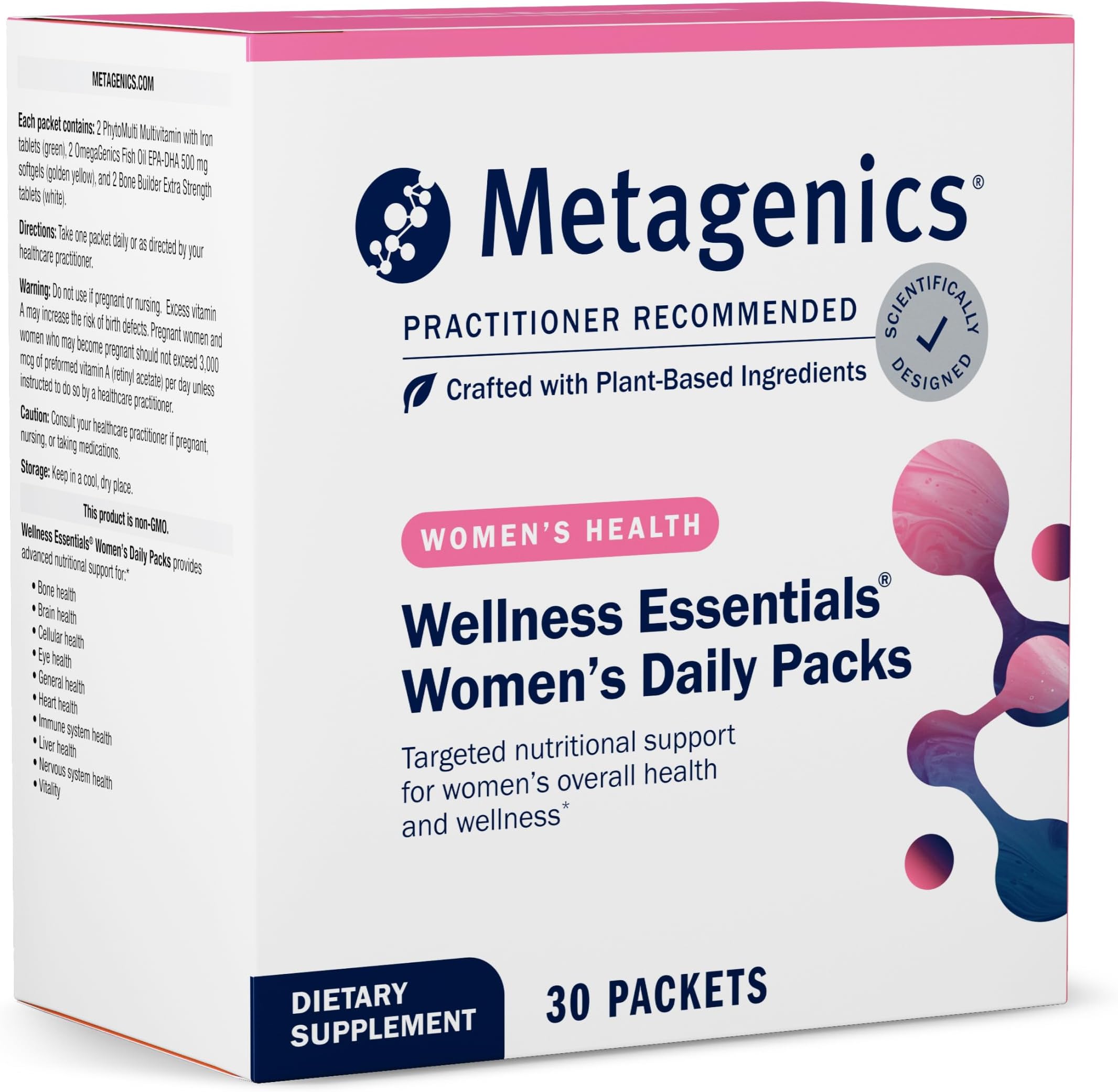 Metagenics Wellness Essentials Womenโs - Daily Packets* - Multivitamin, Omegaโ3s & Antioxidants for Bone, Immune & Energy Support* - NonโGMO, GlutenโFree - 30 Packets