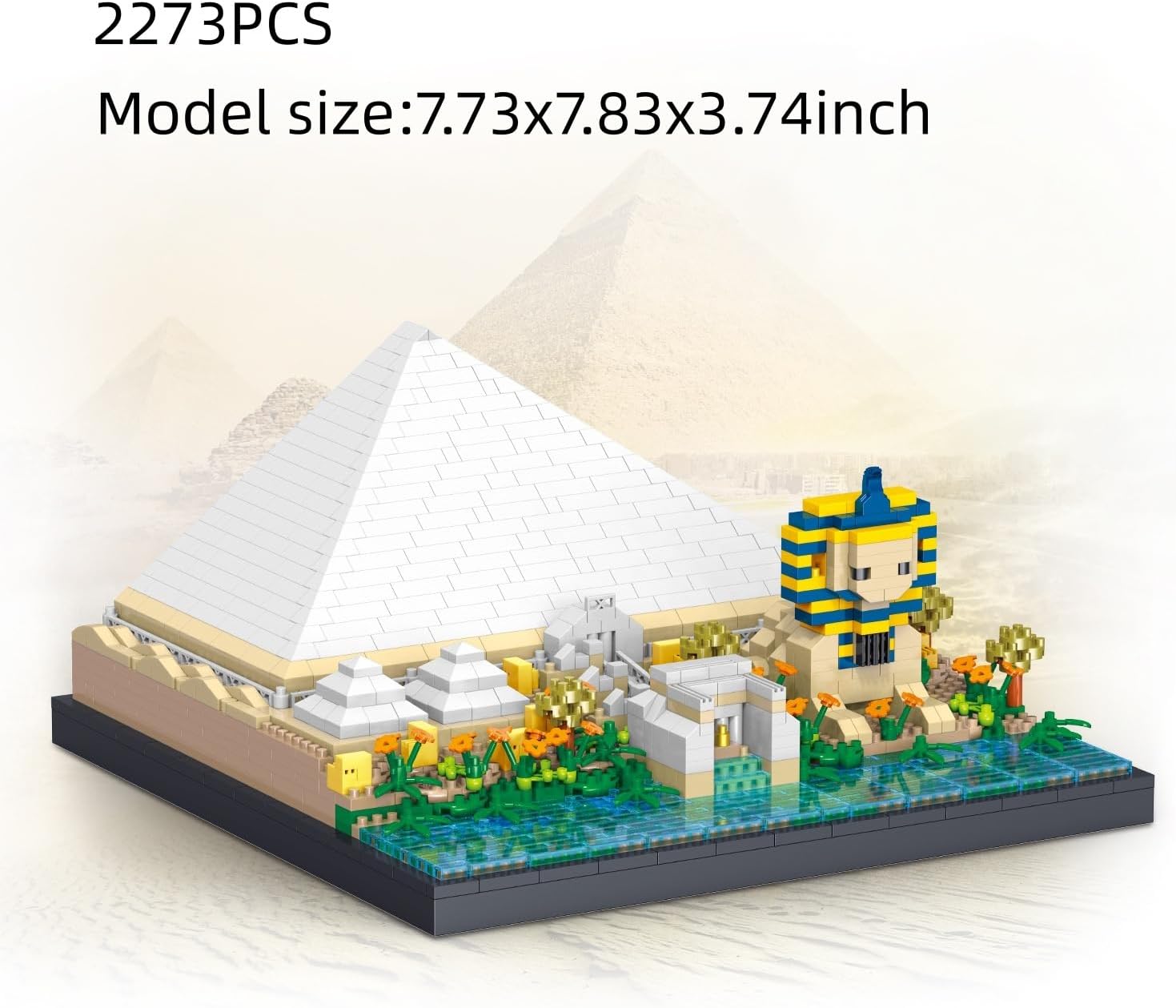 Egypt Sphinx Building Blocks Egyptian Giza Architecture Building Set World Famous Landmark Model Brick Kit 2273PCS