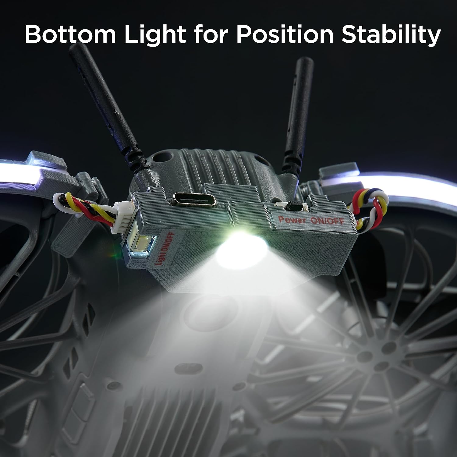 Neo2Halo LED Light Strip for DJI Neo 2, Multi-Color Dynamic Modes Brings Stunning Aerial Light Shows, Bottom Light Illumination Ensures Position Stability in Darkness