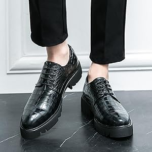 Amazon.com | Classic Men's Business Thick Soled Leather Shoes Vintage and  Fashionable Carved Leather Oxford Shoes Formal Wedding Leather Shoes  (Black,5.5)