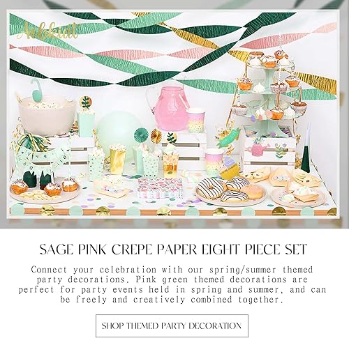 Miniatura 16 de AOBKIAT Decoración de boda, papel crepé dorado, rosa, naranja, dorado, 8 piezas, serpentinas, decoraciones de fiesta para bodas, despedidas