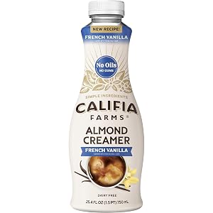 Califia Farms - French Vanilla Almond Milk Coffee Creamer 25 4 Oz Dairy Free Plant Based Vegan Gluten