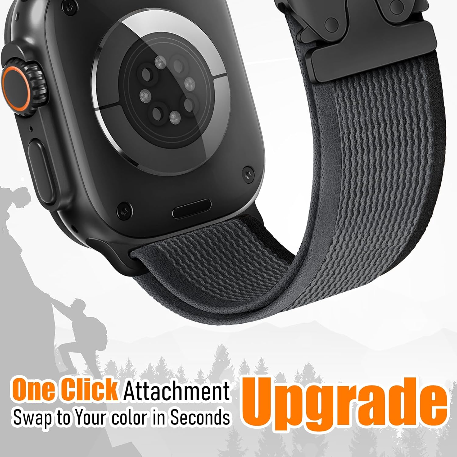 Trail Loop Band for Apple Watch Ultra/3/2 Bands 49mm 46mm 45mm 44mm 42mm 41mm 40mm 38mm Men Women,Braided Elastic Weave Nylon Sport Strap Fabric Wristband for iWatch Series 11 10 9 8 7 6 5 4 3 SE 3/2 - Image 3