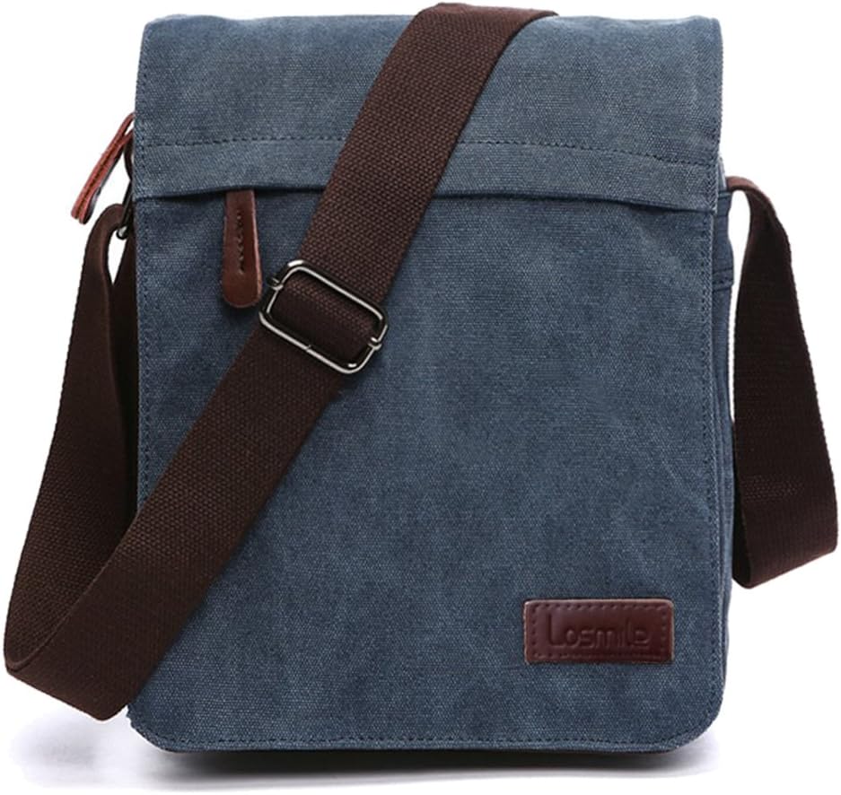 LOSMILE Men's Messenger Bag, Canvas Shoulder Bags,Tablet Messenger Bag.