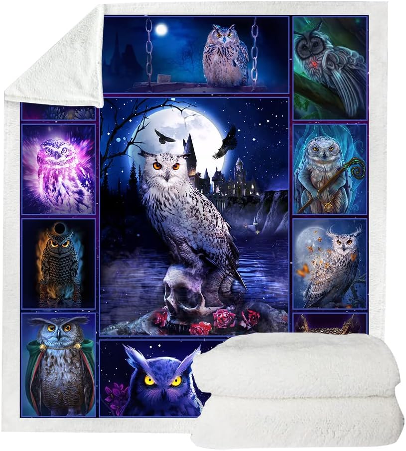 Juirst Owl Lovers' Blanket - Owl Throw 50x60 Inch for Couch, Bed, Home Decor - 'Just a Girl Who Loves Owls' - Image 4