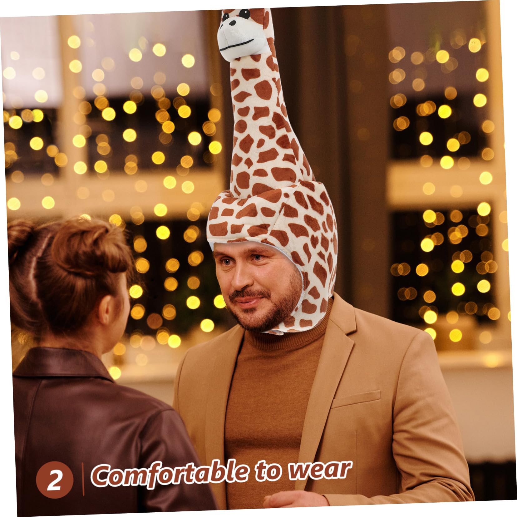 Hemobllo Sombrero De Giraffe De Peluche Divertido Para Fiestas Accesorio De Carnaval y Fotografía Diseño Lúdico Para Adultos