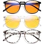 IBOANN Chic & Comfy Blue Light Glasses for Women - 3-Pack Round Frames, Screen-Ready Style with UV Protection Coating
