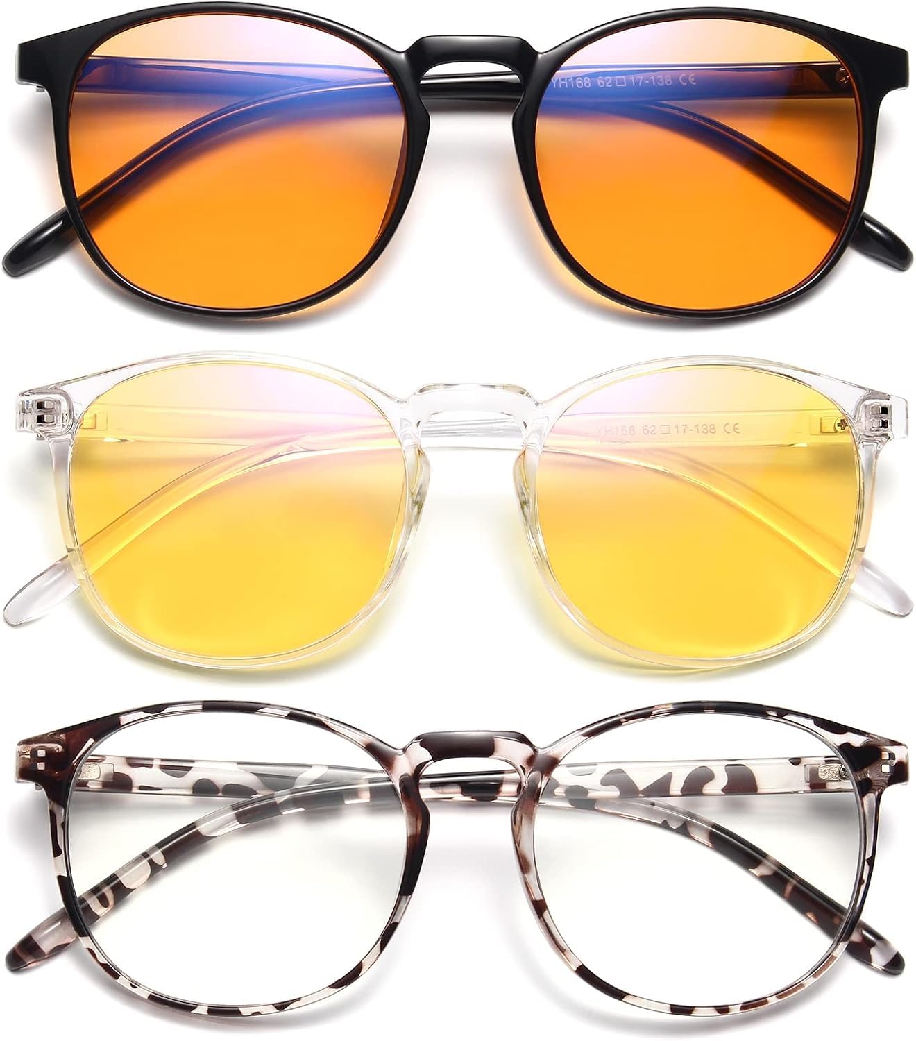 IBOANN Blue Light Blocking Glasses for Women - 3 Pack