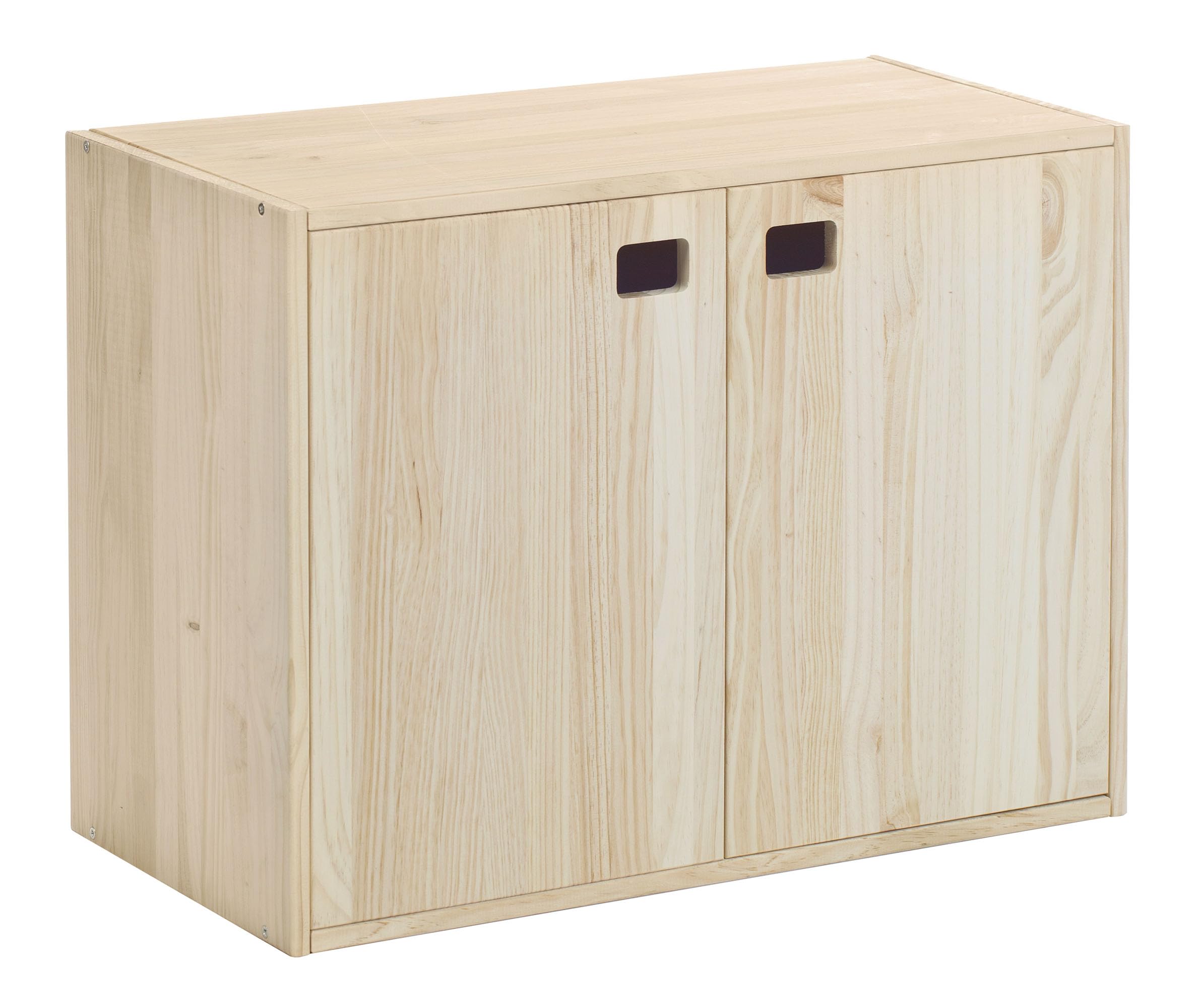 Astigarraga Kit Line Armoire de Rangement Dynamique 2 Portes et 3 étagères, Bois de pin - 53,5 x 70,8 x 33 cm